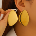 Oval Punk Stud Earrings for Women in Stainless Steel