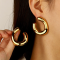 Geometric Classic Style Stud Earrings for Women in Stainless Steel